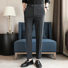 Load image into Gallery viewer, Elastic Waist Slim Fit Suit Trousers