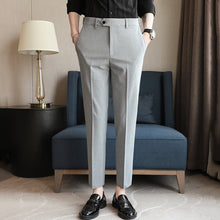 Load image into Gallery viewer, Elastic Waist Slim Fit Suit Trousers