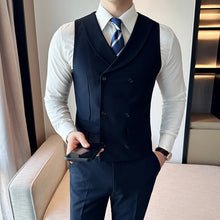 Load image into Gallery viewer, Double-breasted Slim-fit Suit Vest