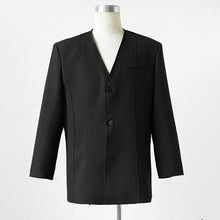Load image into Gallery viewer, Hand-sewn Raw-edge Collarless Suit Jacket Loose-fitting Pants Two-piece Suit