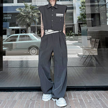 Load image into Gallery viewer, Colorblock Sleeveless Vest Wide Leg Trousers Two-Piece Set