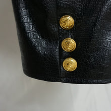 Load image into Gallery viewer, Round Neck PU Leather Cropped Jacket