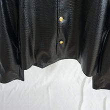Load image into Gallery viewer, Round Neck PU Leather Cropped Jacket