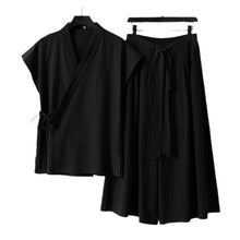 Load image into Gallery viewer, Two Piece Vest Sleeveless Cotton And Linen Suit