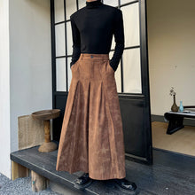 Load image into Gallery viewer, Retro Wide Leg Trousers Pleated A-line Culottes
