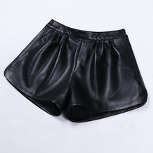 Load image into Gallery viewer, Leather A-line Elastic High Waist Loose Slim Wide Leg Shorts