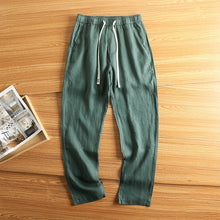 Load image into Gallery viewer, Linen Breathable Loose Drawstring Straight Trousers