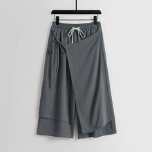 Load image into Gallery viewer, Linen Vintage Tie Wide Leg Straight Pants