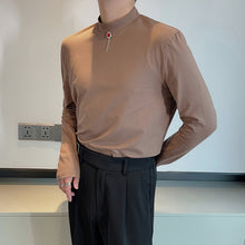 Load image into Gallery viewer, Stretch half turtleneck slim-fit long-sleeve T-shirt