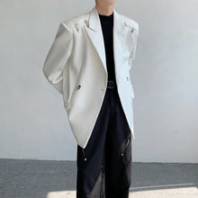 Load image into Gallery viewer, Deconstructed Metal Buckle Shoulder Padded Blazer