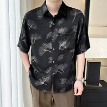 Load image into Gallery viewer, Ice Silk Drape Lapel Floral Shirt