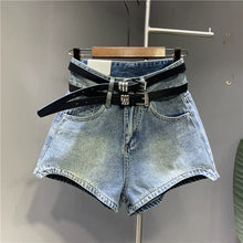 Load image into Gallery viewer, Double Belt High Waist A-line Shorts
