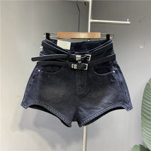 Load image into Gallery viewer, Double Belt High Waist A-line Shorts