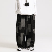 Load image into Gallery viewer, American Retro Patchwork Loose Wide-leg Jeans