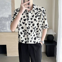 Load image into Gallery viewer, Ice Silk Loose Casual Heart Print Shirt