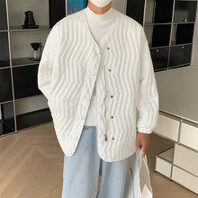 Load image into Gallery viewer, Winter Solid Color Vertical Pattern Cotton Coat