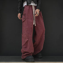 Load image into Gallery viewer, Straight Mid-high Waist Cargo Trousers