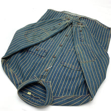 Load image into Gallery viewer, Vintage Distressed Washed Denim Striped Shirt