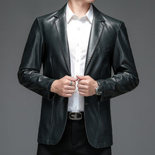 Load image into Gallery viewer, Slim Fit Leather Cropped Jacket