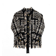 Load image into Gallery viewer, French Wool Fringed Shoulder Padded Jacket
