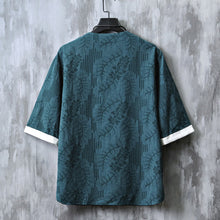 Load image into Gallery viewer, Round Neck Jacquard Short Sleeve Shirt
