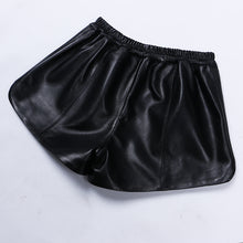 Load image into Gallery viewer, Leather A-line Elastic High Waist Loose Slim Wide Leg Shorts