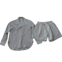 Load image into Gallery viewer, Summer Striped Shirt Shorts Set
