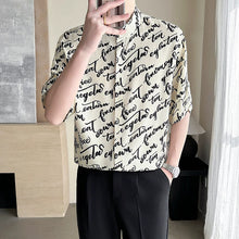 Load image into Gallery viewer, Printed Ice Silk Drape Short-sleeved Shirt