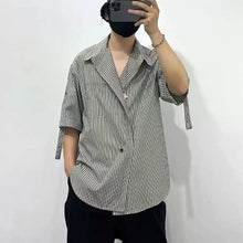 Load image into Gallery viewer, Striped Shirt Irregular Shirt