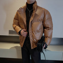 Load image into Gallery viewer, Winter Stand Collar Thickened Warm Leather Coat

