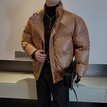 Load image into Gallery viewer, Winter Stand Collar Thickened Warm Leather Coat
