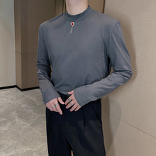Load image into Gallery viewer, Stretch half turtleneck slim-fit long-sleeve T-shirt