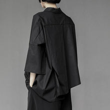 Load image into Gallery viewer, Black Asymmetric Half Sleeve Shirt
