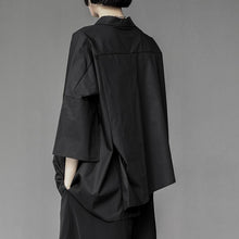 Load image into Gallery viewer, Black Asymmetric Half Sleeve Shirt