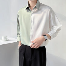 Load image into Gallery viewer, Summer Ice Silk Two-Tone Panel Shirt