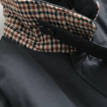 Load image into Gallery viewer, Retro Colorblock Stand Collar Cotton Mid-length Over-the-knee Coat