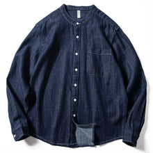 Load image into Gallery viewer, Denim Collarless Casual Loose Shirt