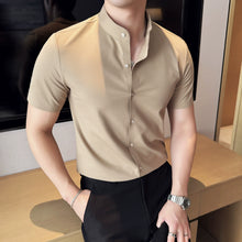 Load image into Gallery viewer, Summer Stand Collar Ice Silk Casual Waffle Shirt