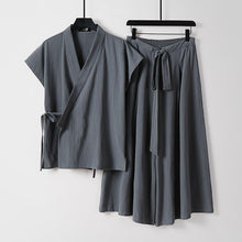 Load image into Gallery viewer, Two Piece Vest Sleeveless Cotton And Linen Suit