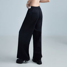 Load image into Gallery viewer, Elastic Waist Slit Wide Leg Casual Pants