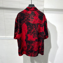 Load image into Gallery viewer, Irregular Printed Loose Red Shirt
