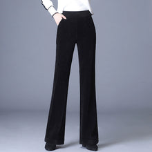 Load image into Gallery viewer, High-waisted Corduroy Straight-leg Flared Trousers