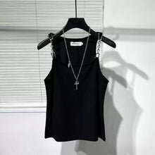 Load image into Gallery viewer, Metallic Stitching Elastic Sleeveless Vest