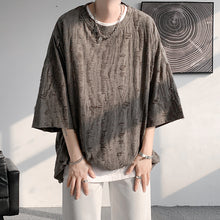 Load image into Gallery viewer, American Solid Color Ripped Short Sleeve Top