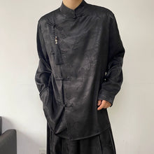 Load image into Gallery viewer, Irregular Jacquard Stand-up Collar Buttoned Tassel Casual Shirt