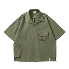 Load image into Gallery viewer, Contrast Pocket Cotton Cuban Collar Shirt