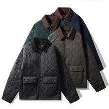 Load image into Gallery viewer, Corduroy Collar Diamond Pattern Casual Cotton Jacket