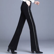 Load image into Gallery viewer, High-waisted Corduroy Straight-leg Flared Trousers