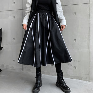 Striped Irregular High Waist Skirt