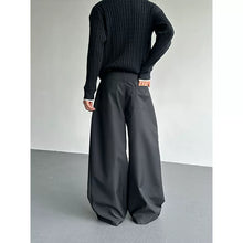 Load image into Gallery viewer, Pleated Deconstructed Rolled-up Hem Loose-fitting Wide-leg Pants